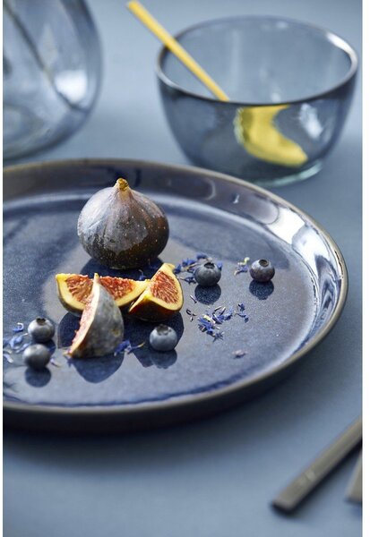 Černý/modrý talíř z kameniny ø 27 cm Gastro Dark Blue/Black – Bitz