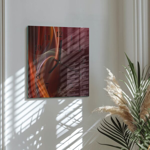 Skleněné hodiny na stěnu Abstraktní čáry zskc-30x30-00173636
