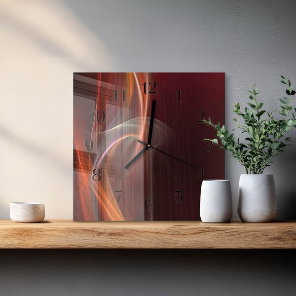 Skleněné hodiny na stěnu Abstraktní čáry zskc-30x30-00173636