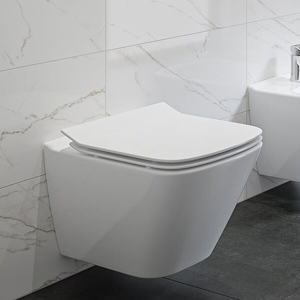 Cersanit City wc mísa se sedátkem s pomalým sklápěním závěsná bez splachovacího kruhu bílá S701-405