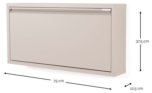 Taupe kovový výklopný botník 75x37,5x12,5 cm Billy – Spinder Design
