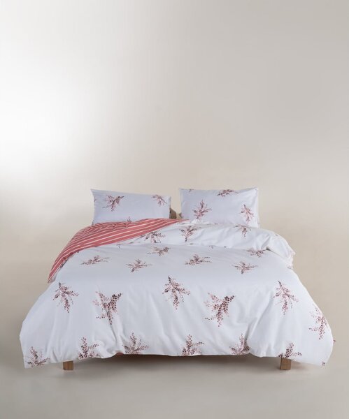Bílé/růžové povlečení na dvoulůžko/prodloužené z bavlny Renforcé 240x220 cm Breeze Floral – Mila Home Luxury