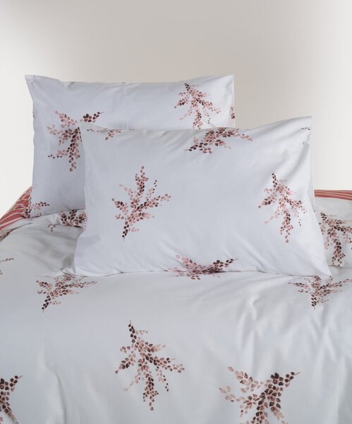 Bílé/růžové povlečení na dvoulůžko/prodloužené z bavlny Renforcé 240x220 cm Breeze Floral – Mila Home Luxury