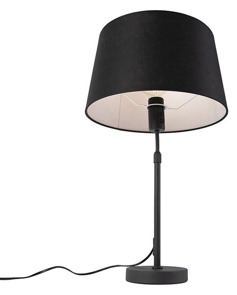 Stolní lampa černá s lněným stínítkem černým 35 cm nastavitelná - Parte