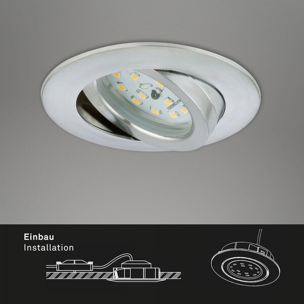 BRI 7209-039 3ks sada LED vestavné svítidlo, pr. 8,2 cm, 5 W, hliník - BRILONER