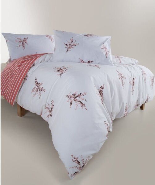 Bílé/růžové povlečení na dvoulůžko/prodloužené z bavlny Renforcé 240x220 cm Breeze Floral – Mila Home Luxury