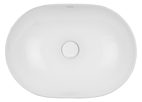 Oltens Hamnes umyvadlo 49.5x35.5 cm oválné na pult bílá lesk 40819000