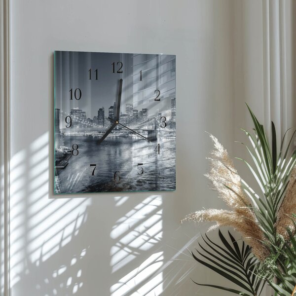 Skleněné hodiny na stěnu Noc na obzoru zskc-30x30-00173668