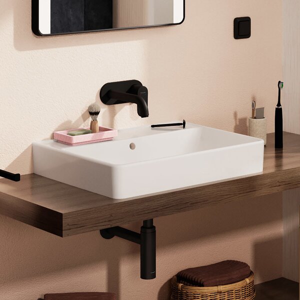 Hansgrohe Xanuia Q umyvadlo 60x48 cm obdélníkový klasický-na pult bílá lesk 60244450