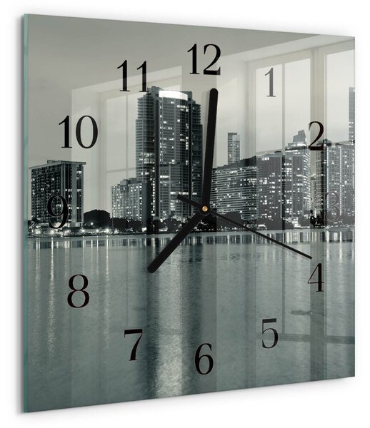 Skleněné hodiny na stěnu Horizont zskc-30x30-00173671