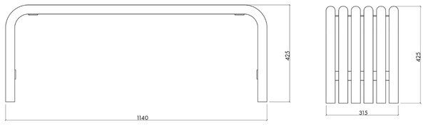 Noo.ma Béžová kovová zahradní lavice Nokk 114 cm