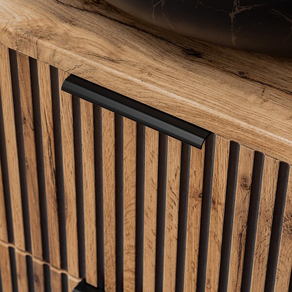 Comad Xilo skříňka 60x46x57 cm pod umyvadlo závěsná černá-dub XILO BLACK WOTAN 82-60-D-2S