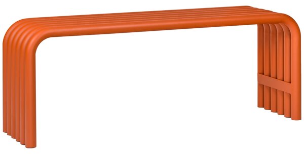 Noo.ma Oranžová kovová zahradní lavice Nokk 114 cm