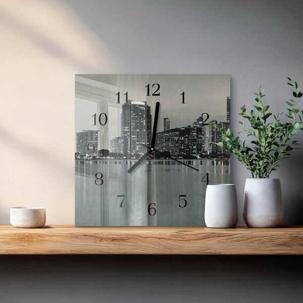 Skleněné hodiny na stěnu Horizont zskc-30x30-00173671