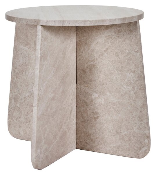 House Doctor Béžový mramorový odkládací stolek Marb 48 cm