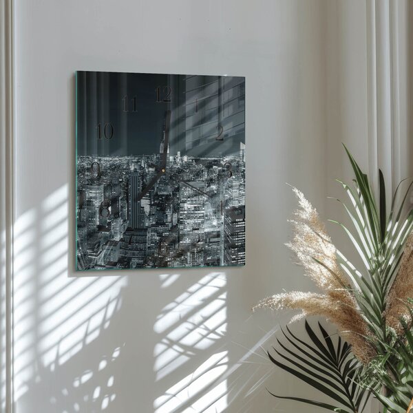 Skleněné hodiny na stěnu Noc na obzoru zskc-30x30-00173673