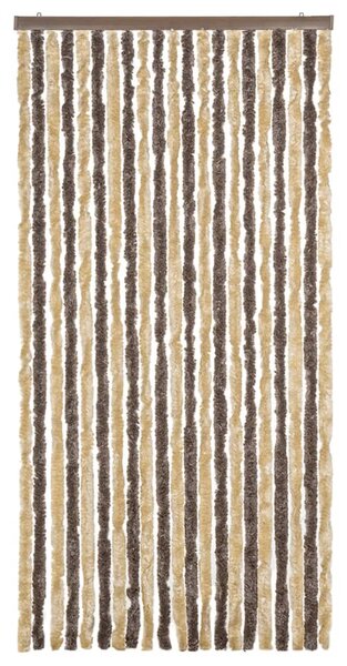 Závěs proti hmyzu tmavě hnědý a béžový 90 x 200 cm žinylka