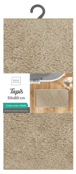 Světle hnědá koupelnová předložka 50x80 cm Mael – douceur d'intérieur
