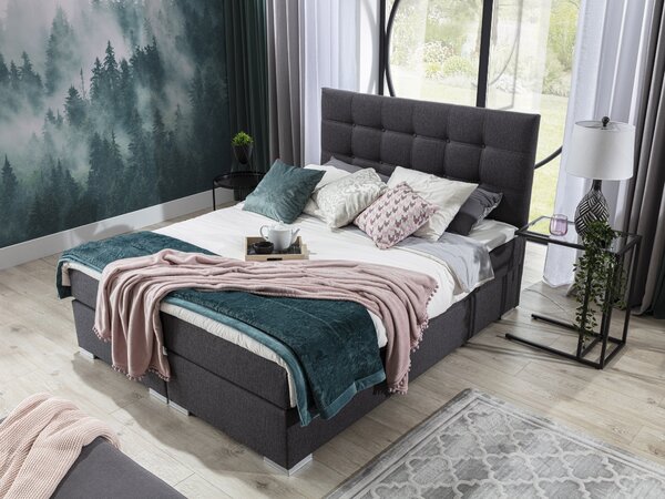 Boxspring postel 140 cm Irma 01 (černá). Akce -16%