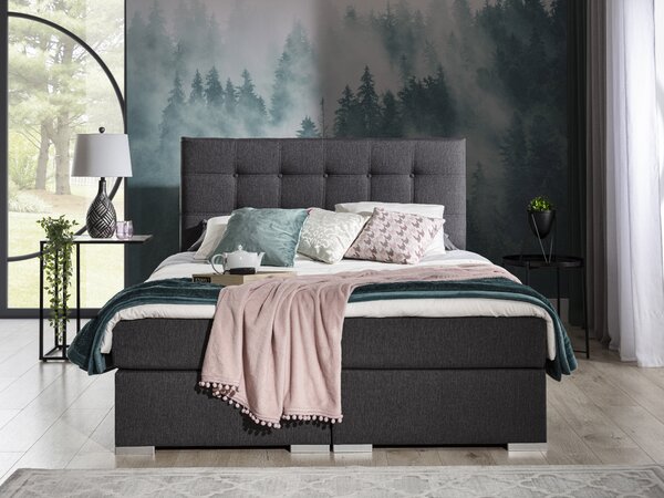 Boxspring postel 140 cm Irma 01 (černá). Akce -16%