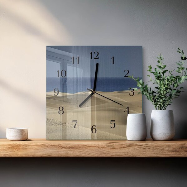 Skleněné hodiny na stěnu Mořské duny zskc-30x30-00173725