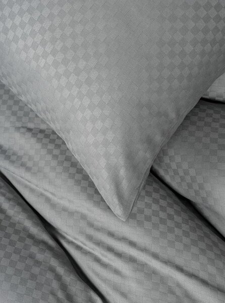 Šedé povlečení na jednolůžko z bavlny Renforcé 140x200 cm Checkered – Mila Home Luxury