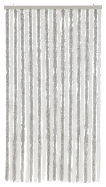 Závěs proti hmyzu světle šedý a bílý 100 x 200 cm žinylka