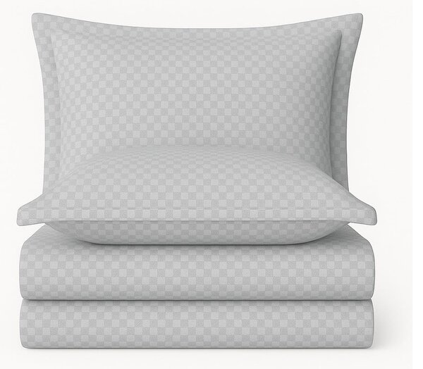 Šedé povlečení na jednolůžko z bavlny Renforcé 140x200 cm Checkered – Mila Home Luxury