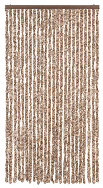Závěs proti hmyzu béžový a tmavě hnědý 100 x 220 cm žinylka