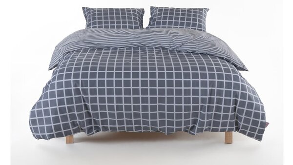 Šedé povlečení na jednolůžko z bavlny Renforcé 140x200 cm Linear Calm Geometric – Mila Home Luxury