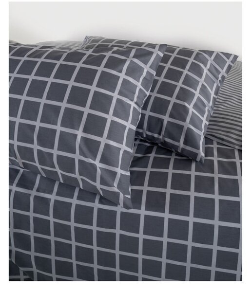 Šedé povlečení na jednolůžko z bavlny Renforcé 140x200 cm Linear Calm Geometric – Mila Home Luxury