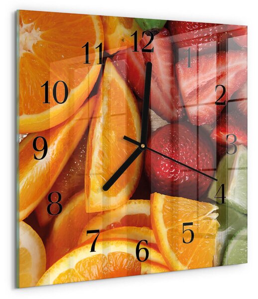 Skleněné hodiny na stěnu Ovoce zskc-30x30-00173771