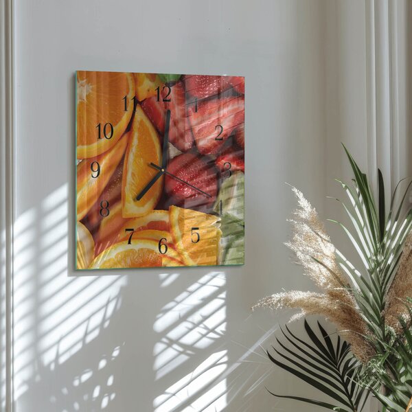 Skleněné hodiny na stěnu Ovoce zskc-30x30-00173771