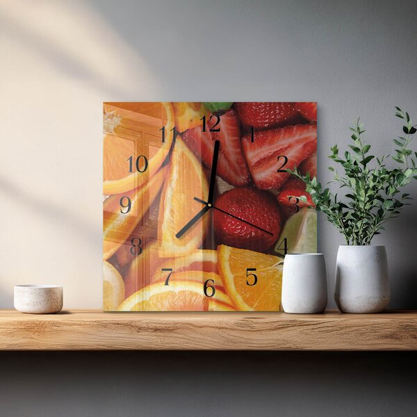 Skleněné hodiny na stěnu Ovoce zskc-30x30-00173771