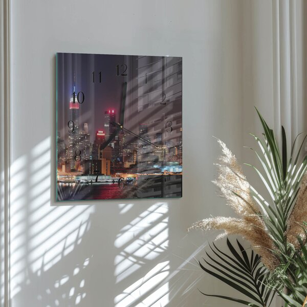 Skleněné hodiny na stěnu Horizont zskc-30x30-00173784