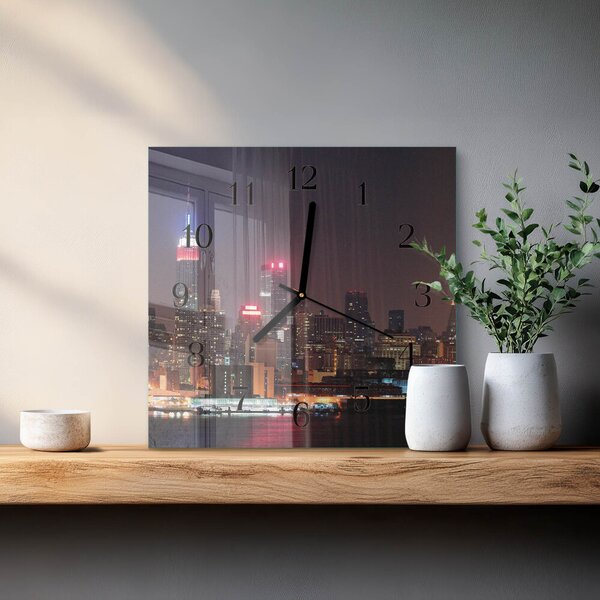 Skleněné hodiny na stěnu Horizont zskc-30x30-00173784
