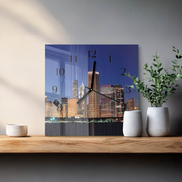 Skleněné hodiny na stěnu Horizont zskc-30x30-00173787