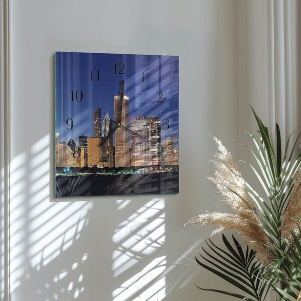 Skleněné hodiny na stěnu Horizont zskc-30x30-00173787