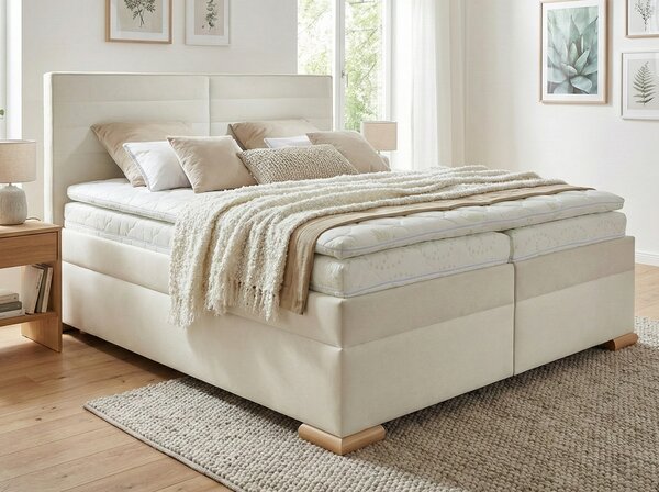 Boxspring postel LUMINA s úložným prostorem, matrací a topperem plocha spaní 160x200