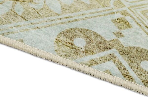 Breno Kusový koberec LUNA 107 beige – béžové dlaždice, 60x180 cm, Vícebarevné/Béžová