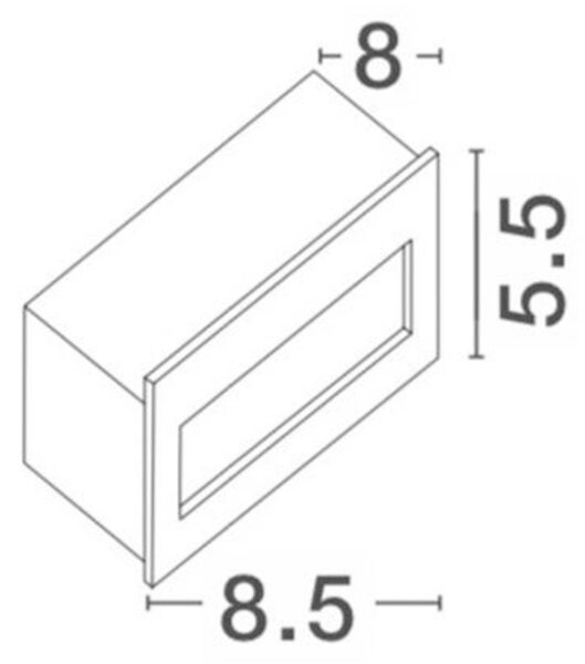 Nova Luce Vestavné venkovní svítidlo KRYPTON - 1,5 W, 145 lm, 55x80x85 mm, bílá NV 726403