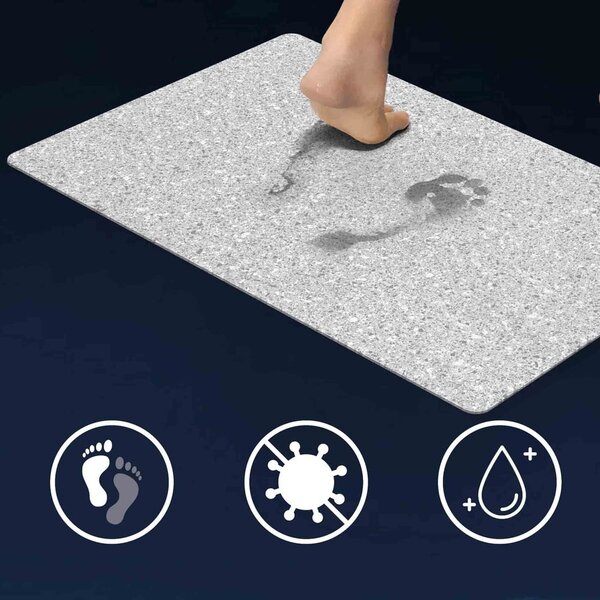 Šedá koupelnová předložka 50x80 cm Granite – douceur d'intérieur