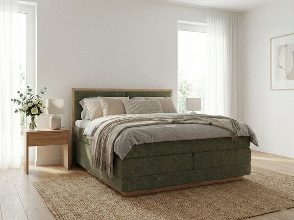 Postel boxspring s úložným prostorem PALMA III dub masiv plocha spaní 180x200