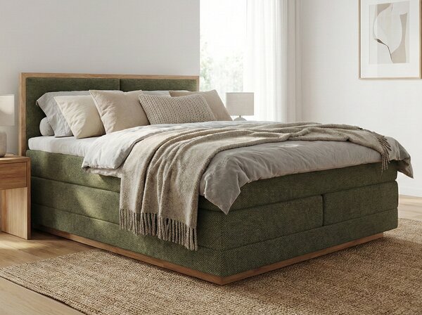 Postel boxspring s úložným prostorem PALMA III dub masiv plocha spaní 180x200