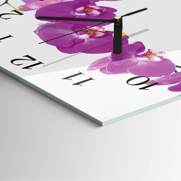 Skleněné hodiny na stěnu Orchidej zskc-30x30-00173821