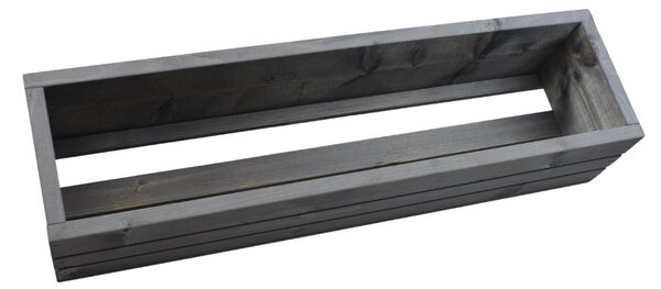 Proutídekorace Dřevěný truhlík z masivu - šedý 70 cm