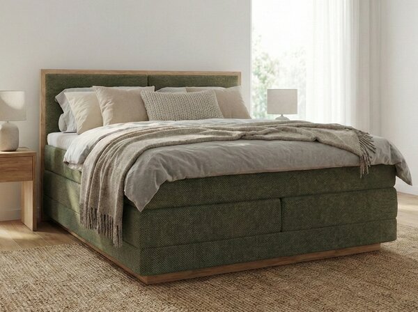 Postel boxspring s úložným prostorem PALMA III dub masiv plocha spaní 180x200