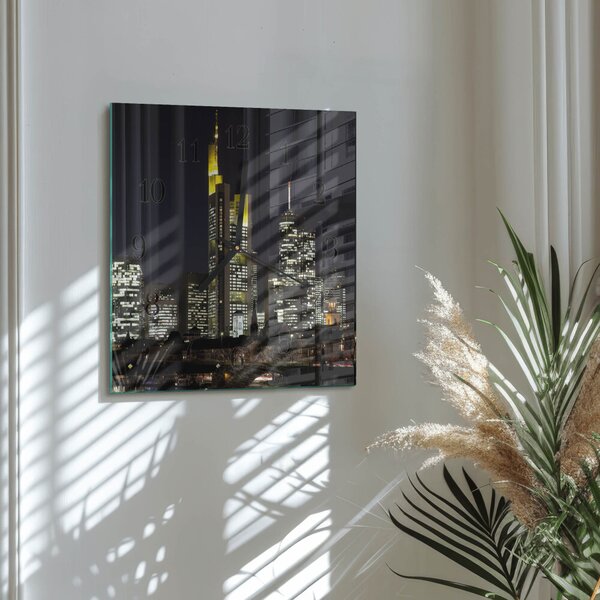 Skleněné hodiny na stěnu Horizont zskc-30x30-00173858