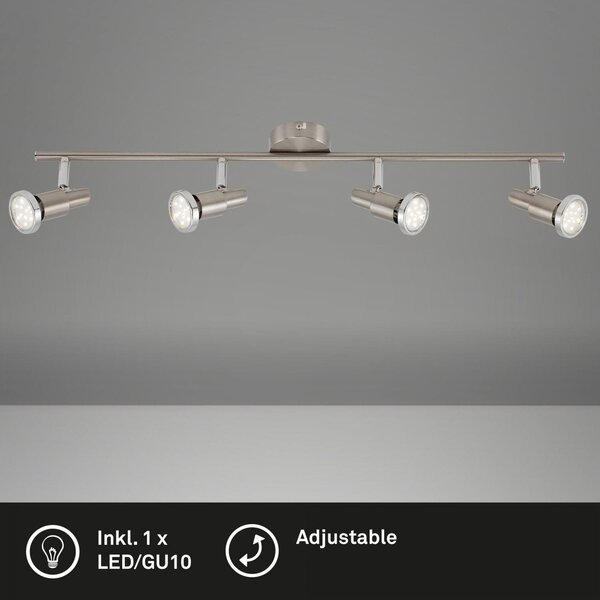 BRILO 2991-042B Bodové svítidlo 67,5 cm 4xGU10 3W 250lm matný nikl - BRILO