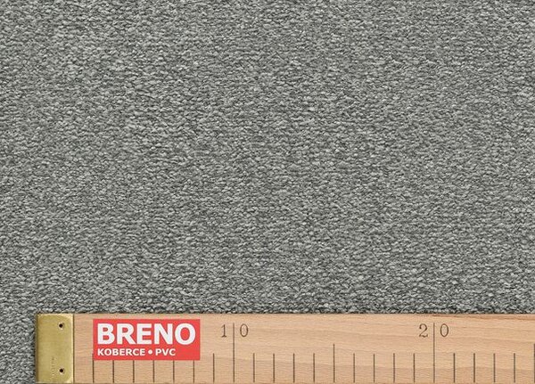 Breno Metrážový koberec VIOLIN 77, šíře 400 cm, Šedá/Stříbrná